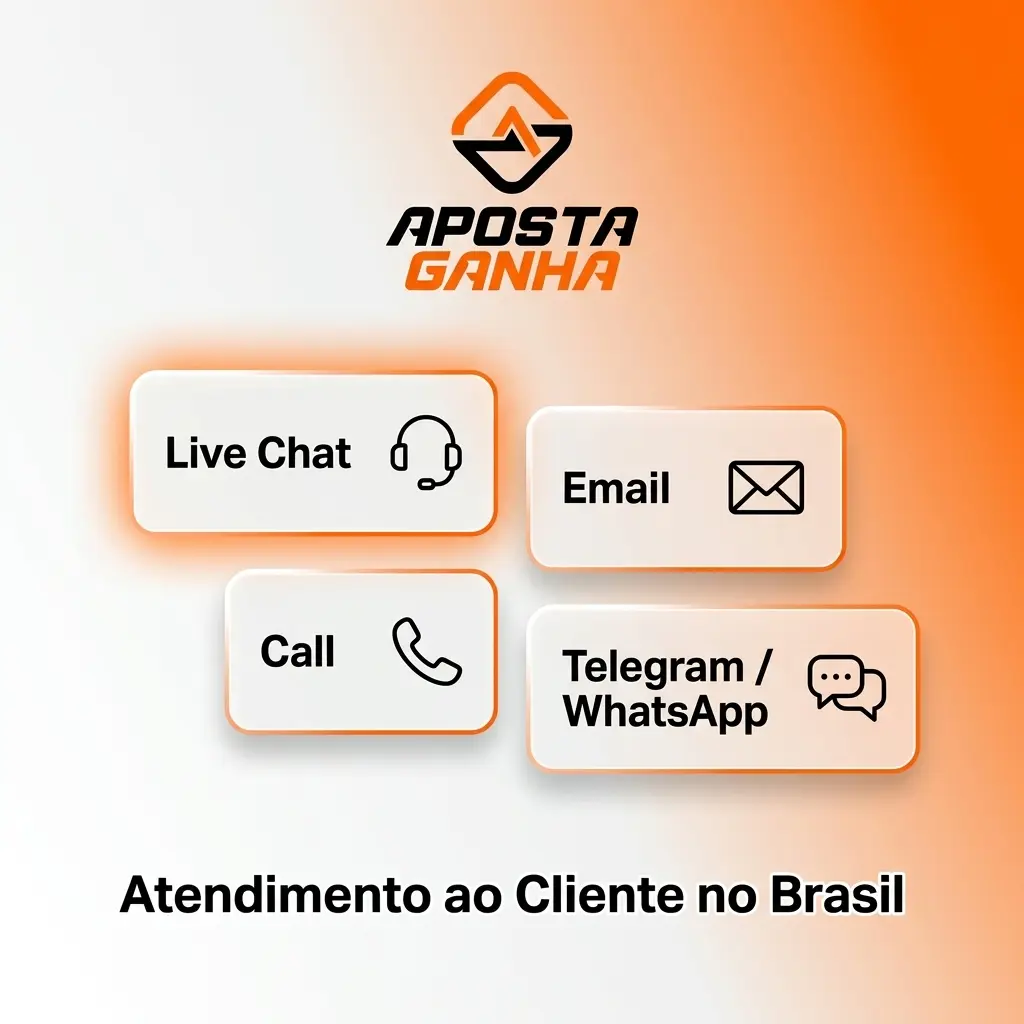 Equipe de suporte da Aposta Ganha disponível 24/7 via chat, e-mail e WhatsApp para jogadores brasileiros