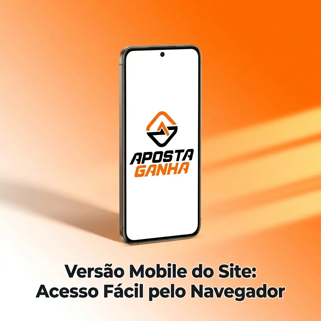 Versão mobile do site Aposta Ganha acessada pelo navegador em smartphone, sem necessidade de download
